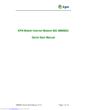KPN Mobiel Internet Modem 802 Quick Start Manual