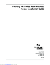 Foundry Networks AR SERIES Installation Manual