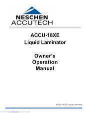 Neschen-Accutech ACCU-18XE Owner's Operation Manual