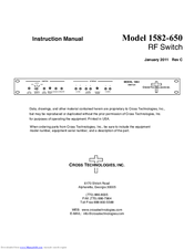 Cross Technologies 1582-650 Instruction Manual