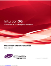 GRASS VALLEY Intuition XG Installation & Quick Start Manual