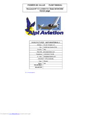 Alpi Aviation Pioneer 200 Aircraft Flight Manual