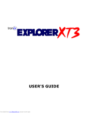 Tronix Explorer XT3 User Manual