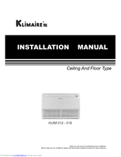 Klimare KUIM 018 Installation Manual
