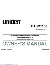 Uniden BTSC1100 Owner's Manual