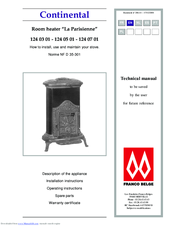 Continental Refrigerator 124 05 01 Technical Manual
