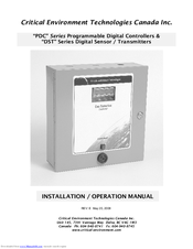 Critical Environment Technologies PDC Series Installation And Operation Manual
