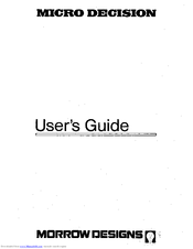 Morrow Micro Decision User Manual
