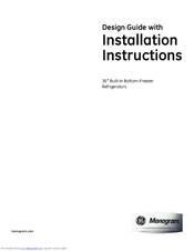 GE Bottom-Freezer Built-In Refrigerators Installation Instructions Manual
