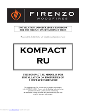 Firenzo KOMPACT RU Installation And Operator's Handbook