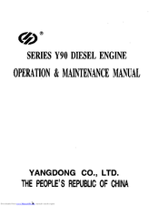 YANGDONG Y90 Series Operation & Maintenance Manual