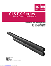 Klein + Hummel CLS-3FX125-B Installation And Operating Manual