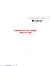 Dynamix 4-Band VDSL CO/CPE Modem User Manual