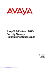 Avaya S\G203 Hardware Installation Manual