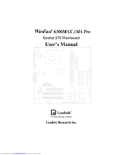 Leadtek WinFast 6300MA Pro User Manual