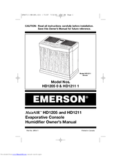Emerson MoistAIR HD1211 1 Owner's Manual