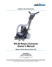 HydraMaster RX-20 700-041-006 Owner's Manual