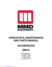 MMD Equipment AC70 Operator, Maintenance And Parts Manual