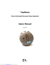 TapMemo Voice Activated Personal Data Assistant User Manual