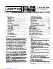 ADEMCO 4160-12 C-COM Installation Instructions Manual