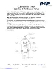 PEP CL 12 Operating & Maintenance Manual