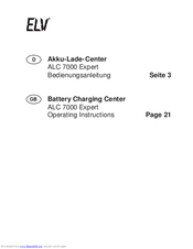 elv ALC 7000 Operating Instructions Manual