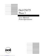 Oce CS175 Phase 3 User Manual