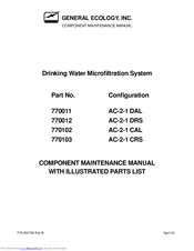 GENERAL ECOLOGY 770102 AC-2-1 CAL Maintenance Manual