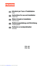 Franke FDL 604 Instructions For Use And Installation