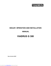Viadrus G 300 Operation And Installation Manual