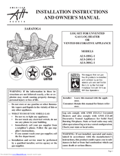 American Hearth SARATOGA ALS-18SG-1 Installation Instructions And Owner's Manual