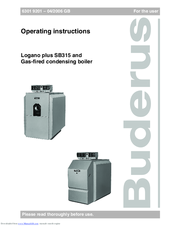Buderus Logano plus SB315 Operating Instructions Manual
