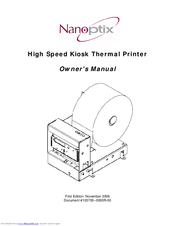 Nanoptix High Speed Kiosk Thermal Printer Owner's Manual