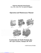 Carburetion & Turbo Systems Vortec 3000 Operation And Maintenance Manual