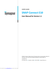 Synapse SNAP Connect E10 User Manual