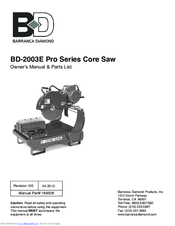 Barranca Diamond BD-2003E Owner's Manual