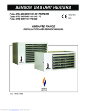 BENSON VRE Installation And Service Manual