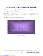 Bradley Quilt UltraQuilter Owner's Manual