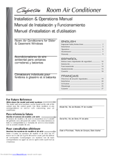 COMFORT-AIRE Room Air Conditioners Nstallation & Operation Manual