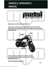 Metal Motorsports mini metal 30111 Operator's Manual