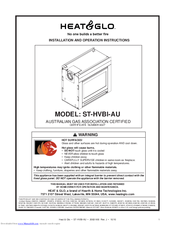 Heat & Glo ST-HVBI-AU Installation And Operation Instructions Manual