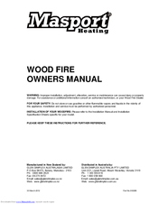 Masport WOOD FIRE Owner's Manual