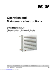 Wolf LH Operation And Maintenance Instructions