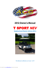 ACG T SPORT NEV Owner's Manual