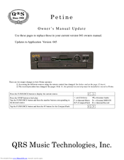 QRS Music Technologies Petine Owner's Manual