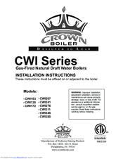 Crown Boiler CWI311 Installation Instructions Manual