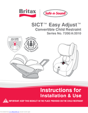 Britax 7200/A/2010 Instructions For Use Manual