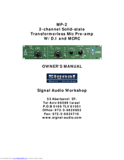 Signal Audio Workshop MP-2 Owner's Manual