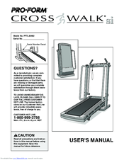 Pro-Form CROSSWALK si User Manual