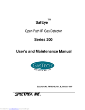 Spectrex SafEye 201 User And Maintenance Manual